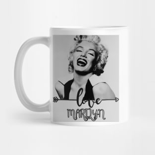 Love Marilyn Monroe in black and white stippling. 60th Anniversary Marilyn Monroe Mug